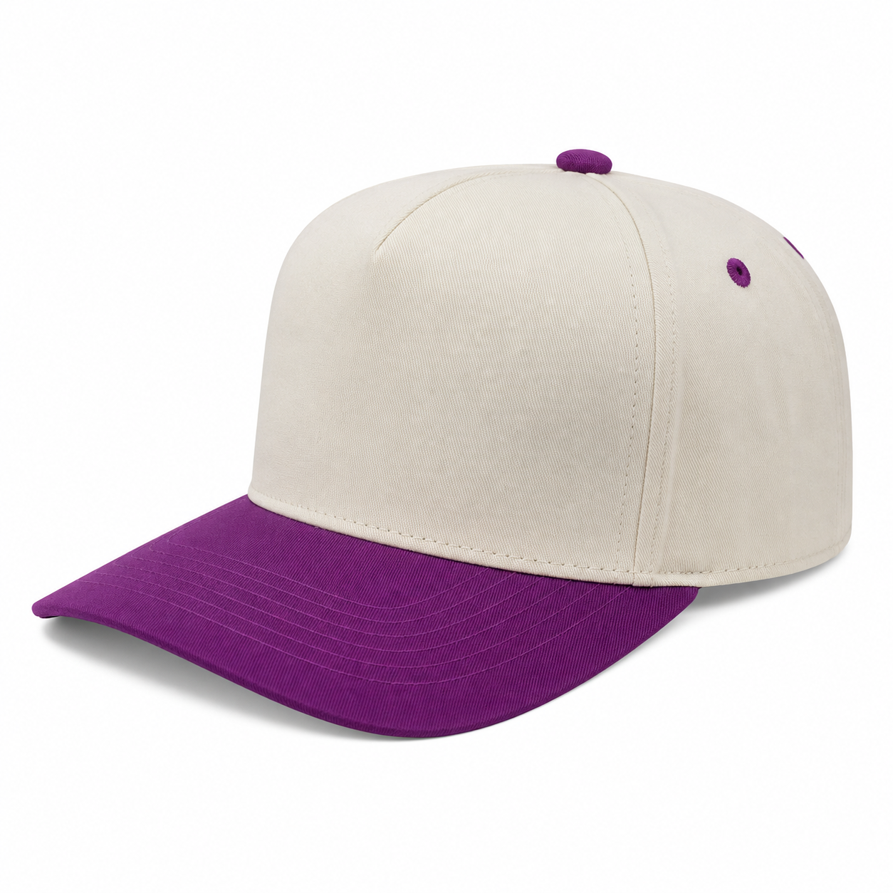 5panel Twill Fabric 5tone with Cream Crown 2tone Blank Caps Tctan - SKY/YELLOW - new - Burzip Wholesale