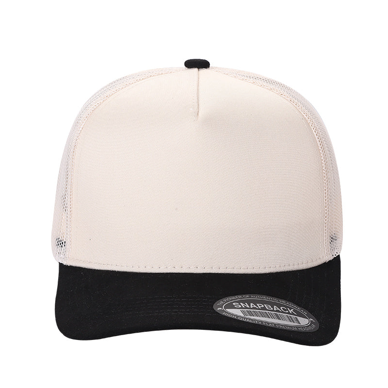 5panel Twillcrown Mesh Back Suede Bill Blank Caps Tcms - TAN/D.PINK - Burzip Wholesale