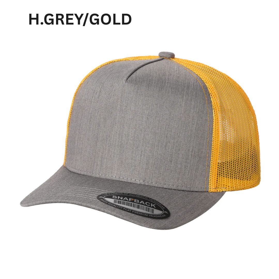 5panel Twill Crown Tracker Mesh Snapback 2tone 5trtm - KHAKI/RED - Burzip Wholesale