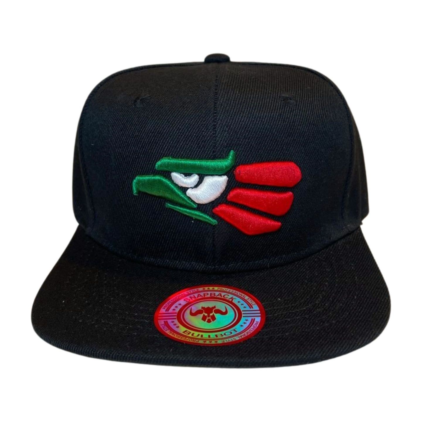 HP EAGLE EMBROIDERY, FLAT BILL SNAPBACK - BLACK/RED EGLE - Burzip Wholesale