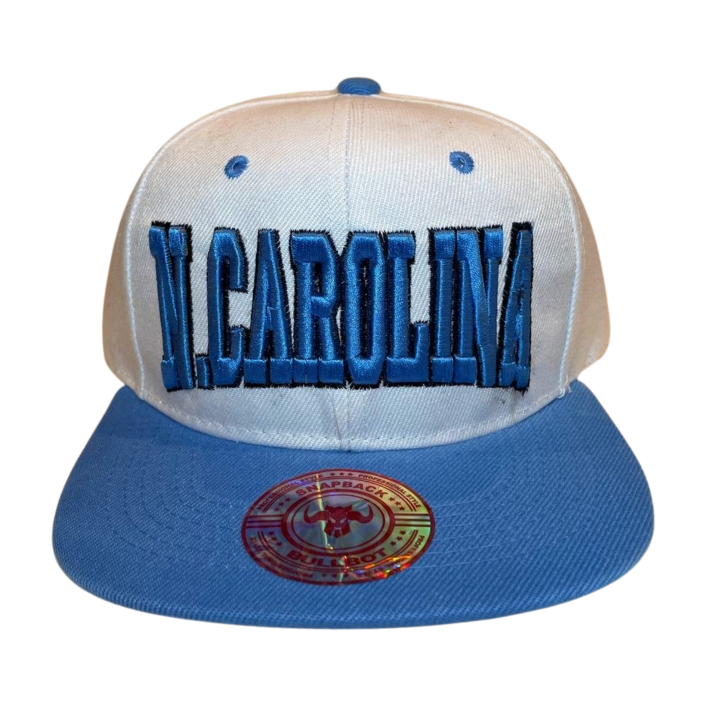 HP-DZ-NCAROLINA EMBROIDERY FLAT BILL SNAPBACK-$6 - WHIT/BLUE NC - Burzip Wholesale