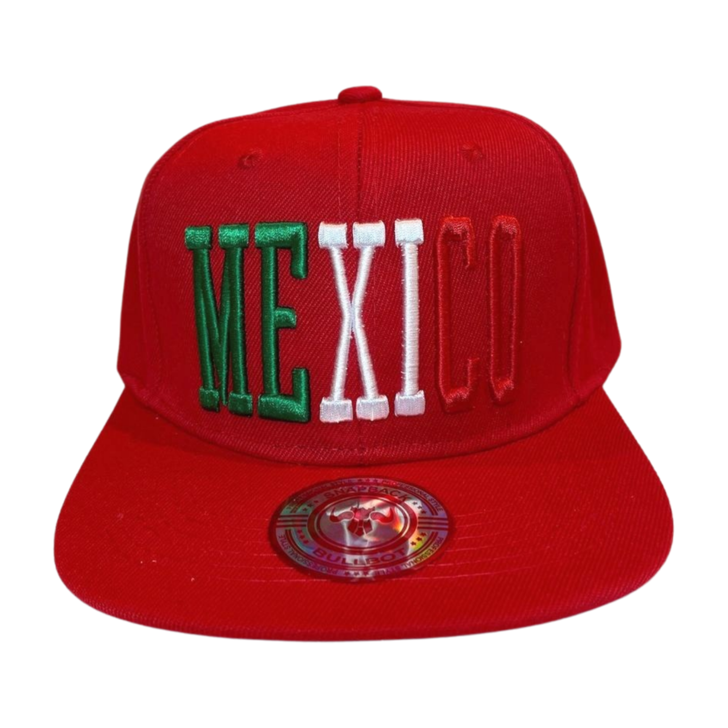 HP MEXICO EMBROIDERY FLATBILL SNAPBACK - RED - SOLID - Burzip Wholesale