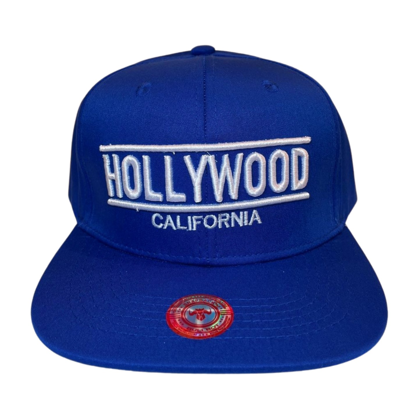 HP HOLLYWOOD EMBROIDERY, FLAT BILL SNAPBACK - WHIT/BLUE2 - Burzip Wholesale