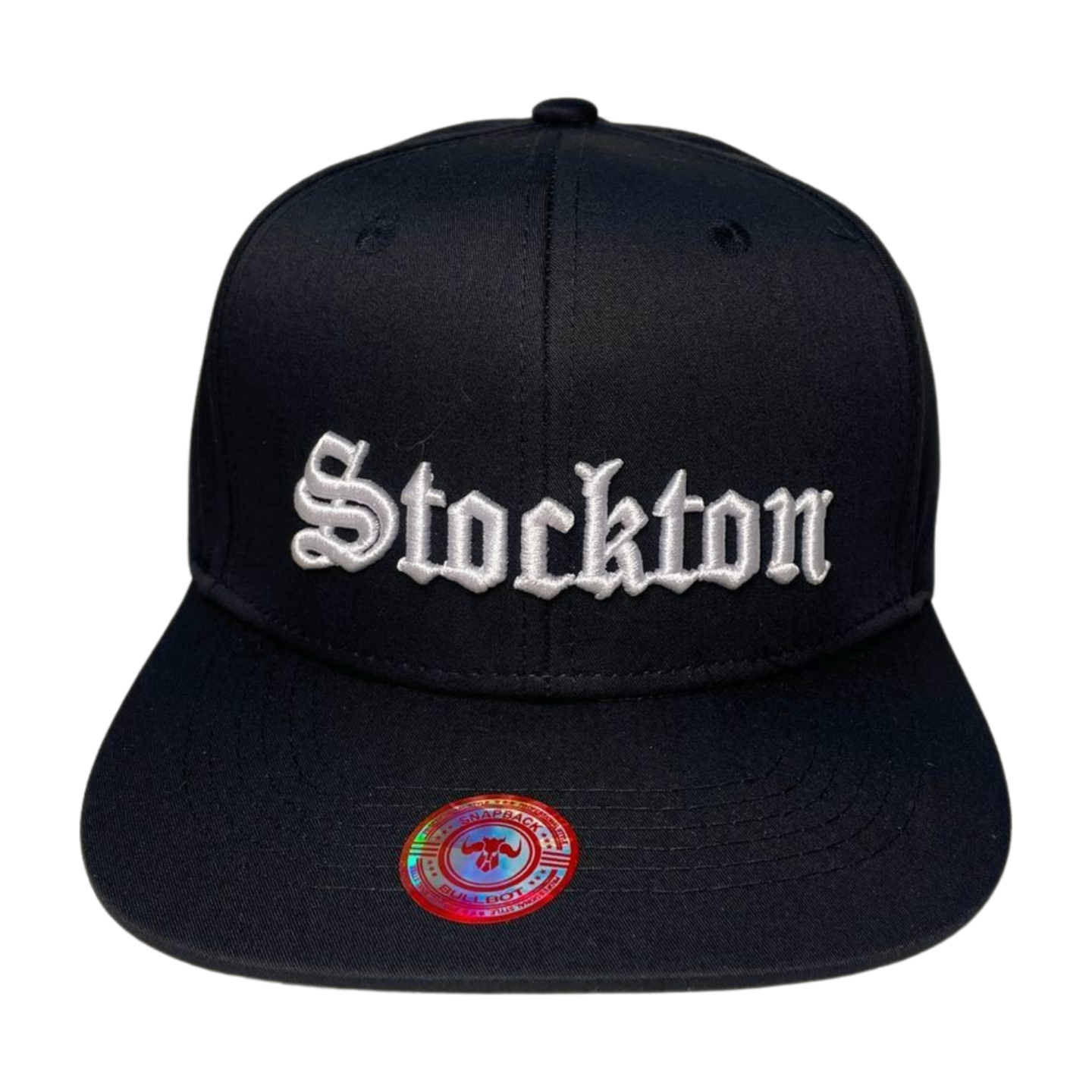 HP CLASSIC LETTER WHT EMBROIDERY ON BLACK CAP FLAT BILL - STOCKTON - Burzip Wholesale