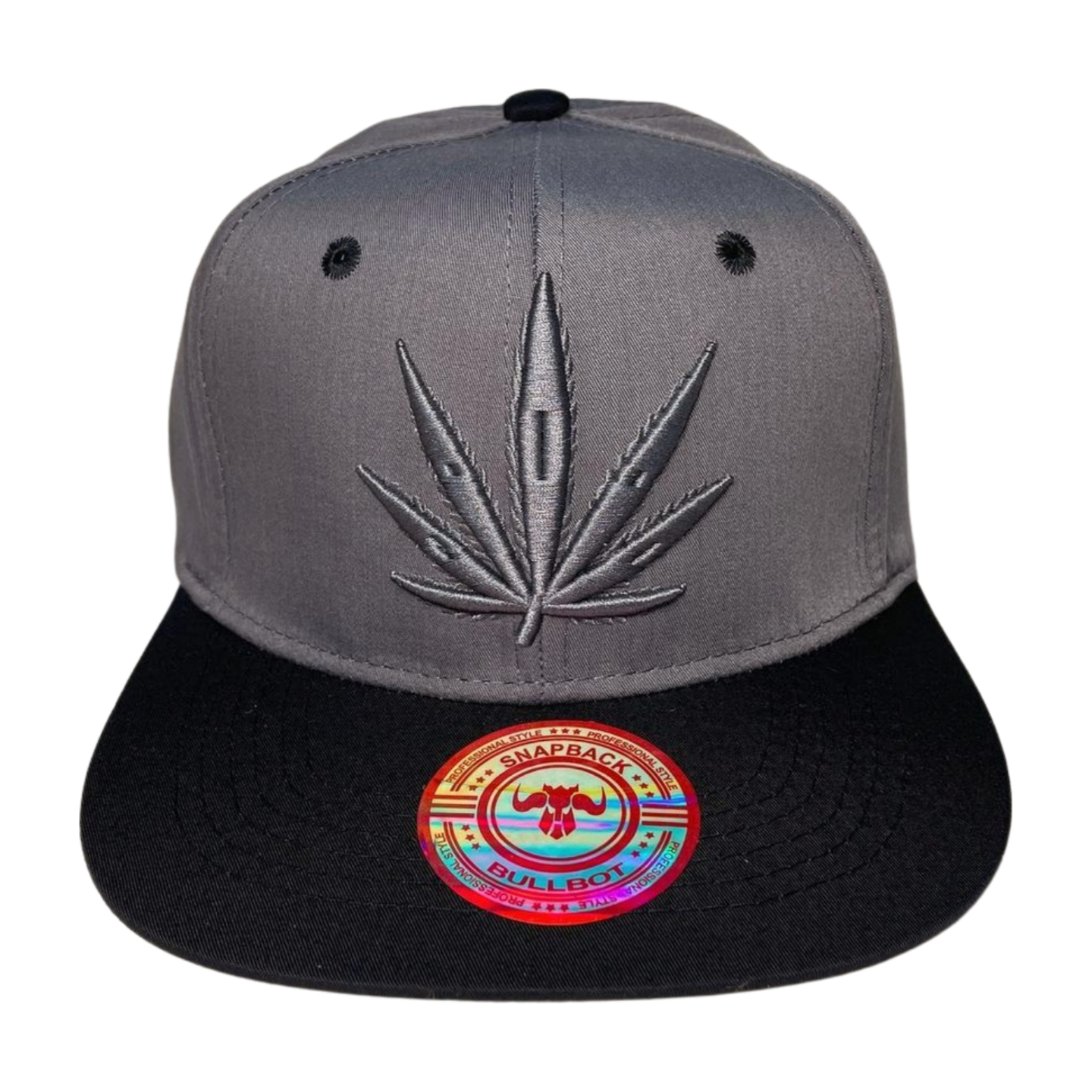 HP LEAVE Marijuana Embroidery Flat Bill Snapback - GREY/BLACK-GREY - Burzip Wholesale