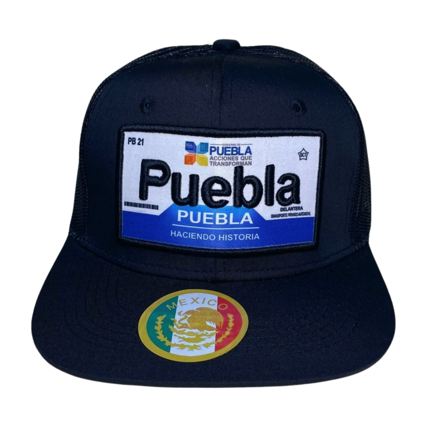 HTFM-BLK HAT WITH PATCH - PUEBLA - Burzip Wholesale