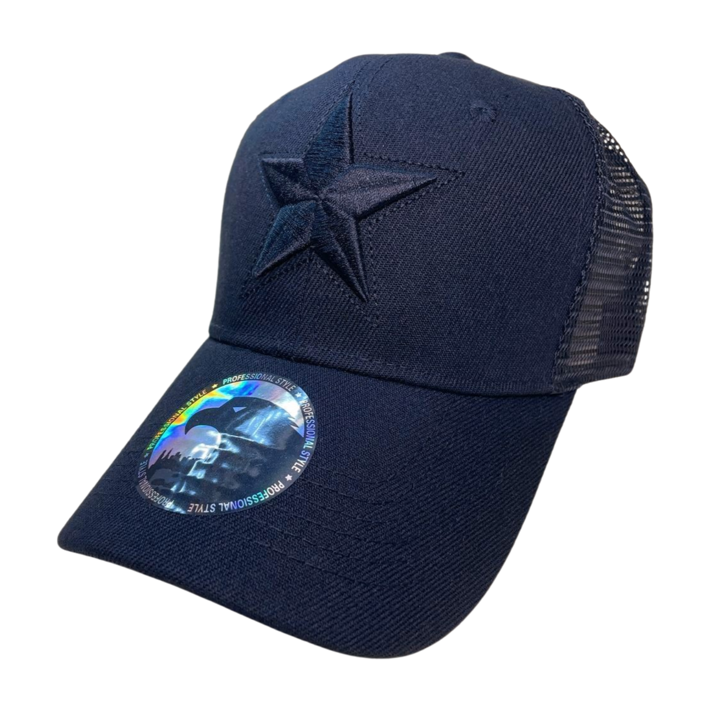 HVM-6pcs-STAR Embroidery - D.BLUE/WHT - Burzip Wholesale