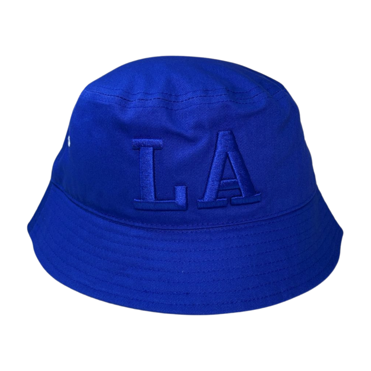Bucket with College Font LA Embroidery Contrasted Thread Color - ROYAL/ROYAL - Burzip Wholesale
