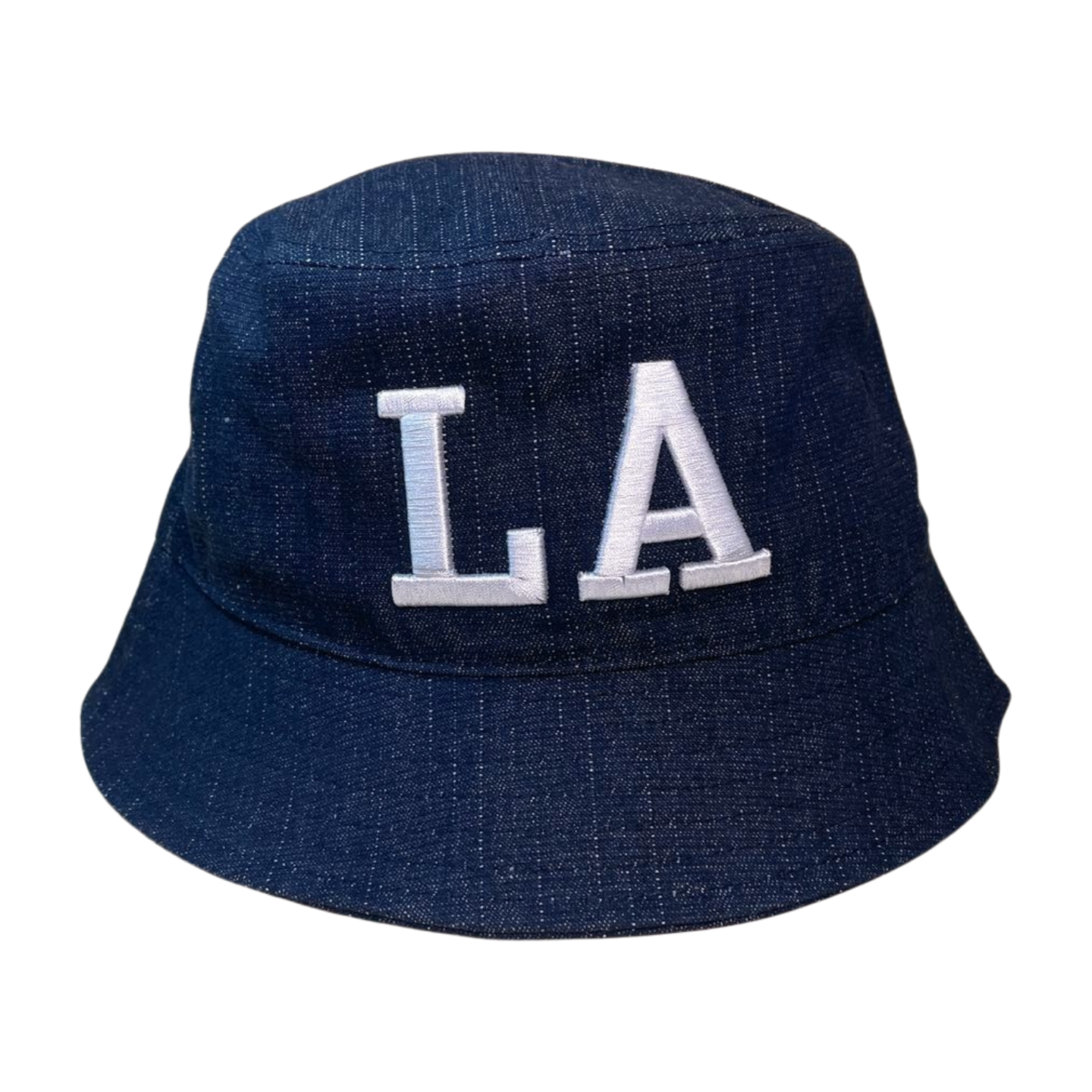 Bucket with College Font LA Embroidery Contrasted Thread Color - WHT/ROYAL - Burzip Wholesale