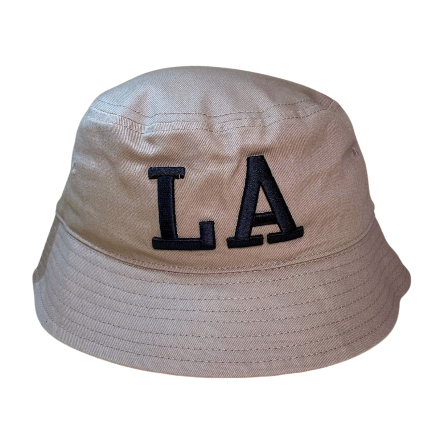 Bucket with College Font LA Embroidery Contrasted Thread Color - PINK/WHT - Burzip Wholesale