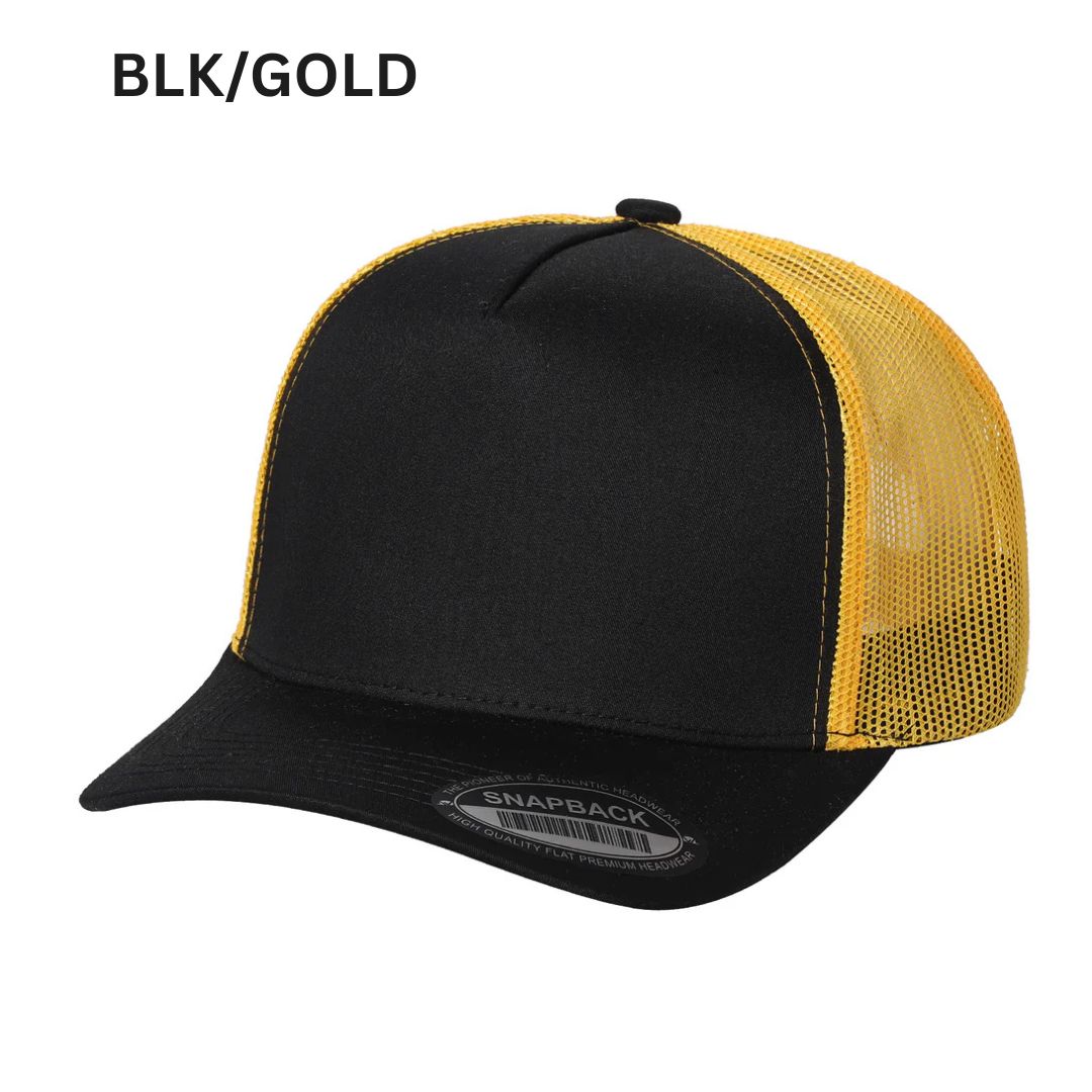5panel Twill Crown Tracker Mesh Snapback 2tone 5trtm - BLK/D.GREY - Burzip Wholesale