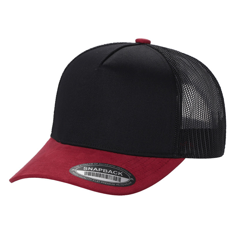 5panel Twillcrown Mesh Back Suede Bill Blank Caps Tcms - selected color - Burzip Wholesale