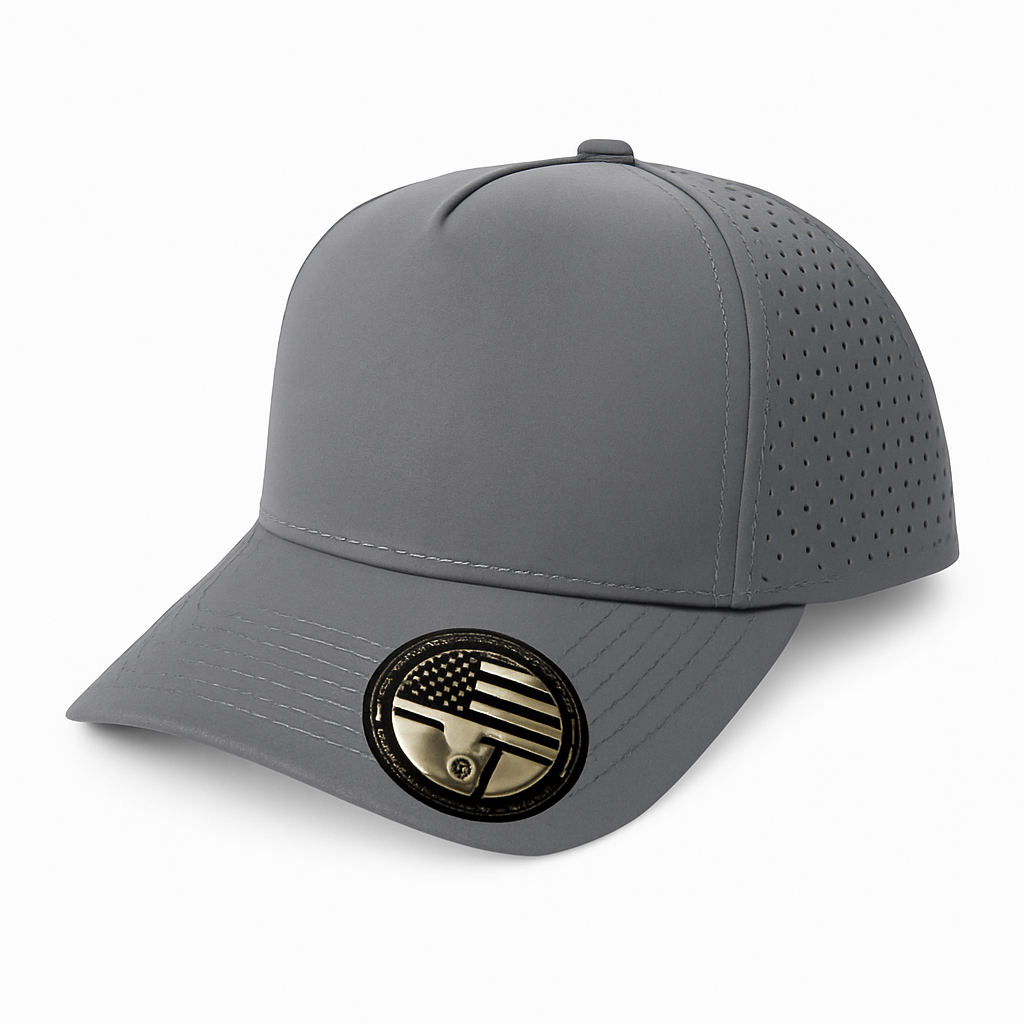 5 Panel Laser Perforated Cap Snapback #531L - Grey - Burzip Wholesale