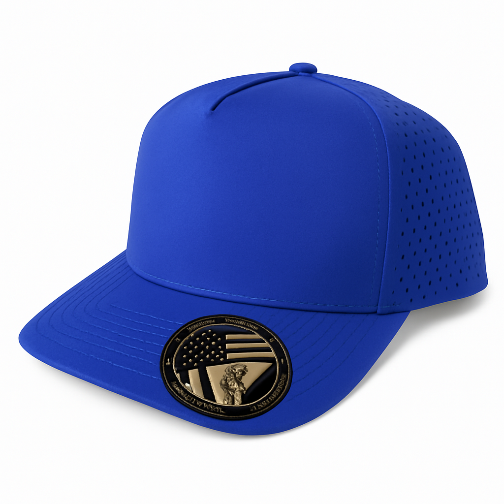 5 Panel Laser Perforated Cap Snapback #531L - Royal - Burzip Wholesale