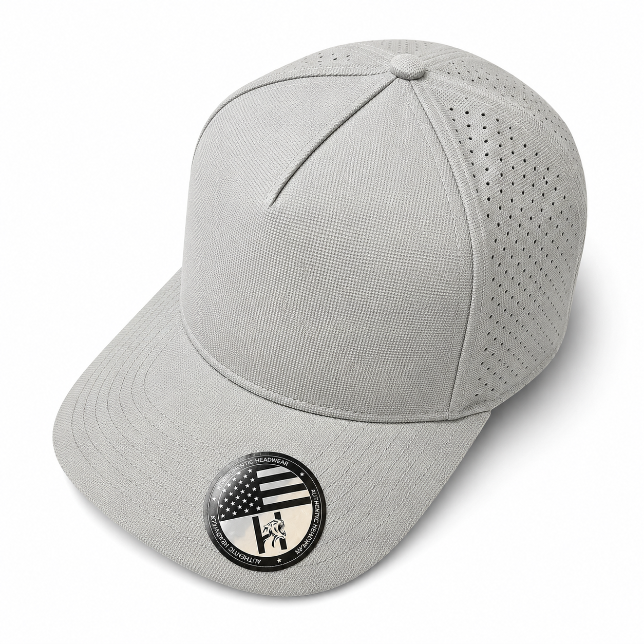 Light Grey 533L wholesale 5 panel laser perforated adjustable blank snapback cap