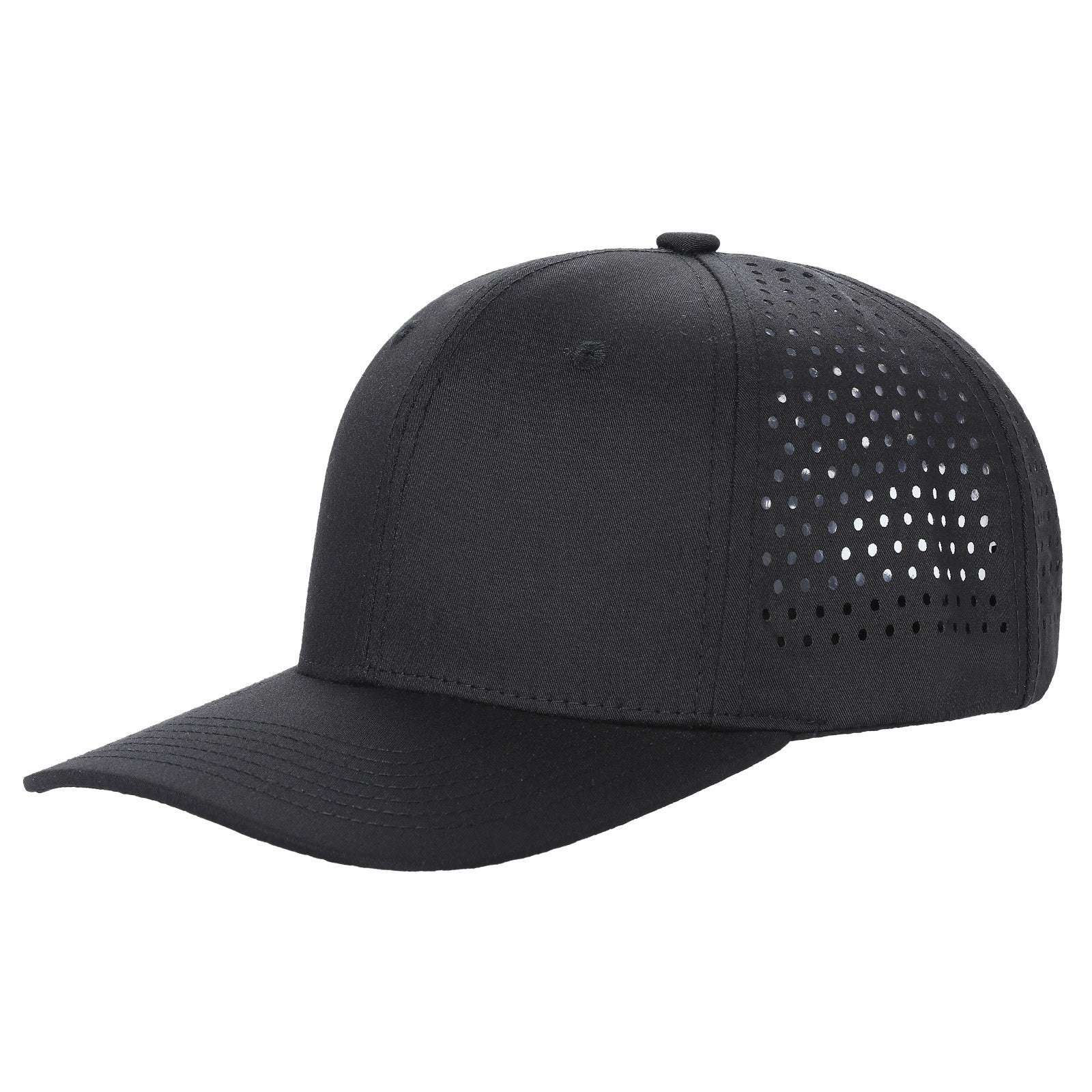 7panel Laser Vented Back Snapback Flatbill Cap 7laser - selected color - Burzip Wholesale