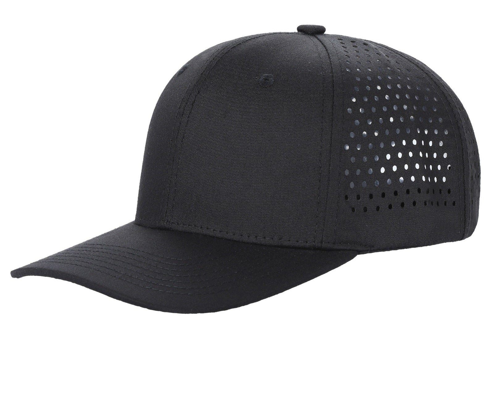 7panel Laser Vented Back Snapback Flatbill Cap 7laser - selected color - Burzip Wholesale