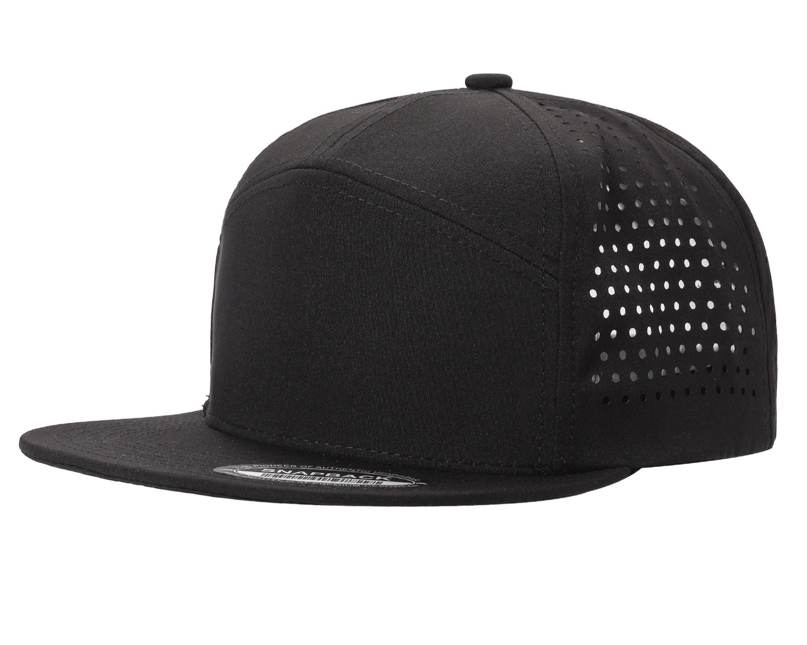 7panel Laser Vented Back Snapback Flatbill Cap 7laser - 7LASER-RED - Burzip Wholesale