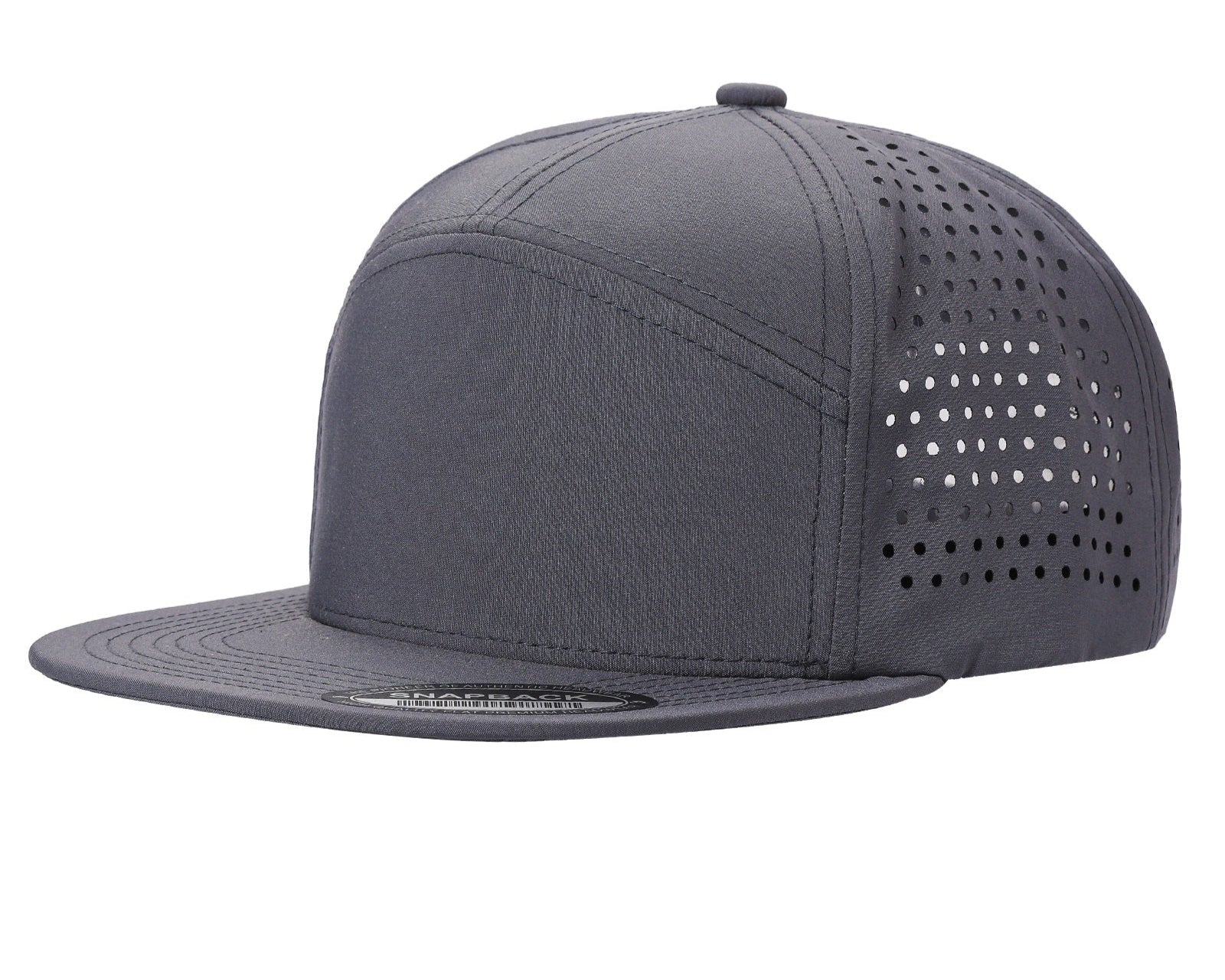 7panel Laser Vented Back Snapback Flatbill Cap 7laser - 7LASER-ROY - Burzip Wholesale