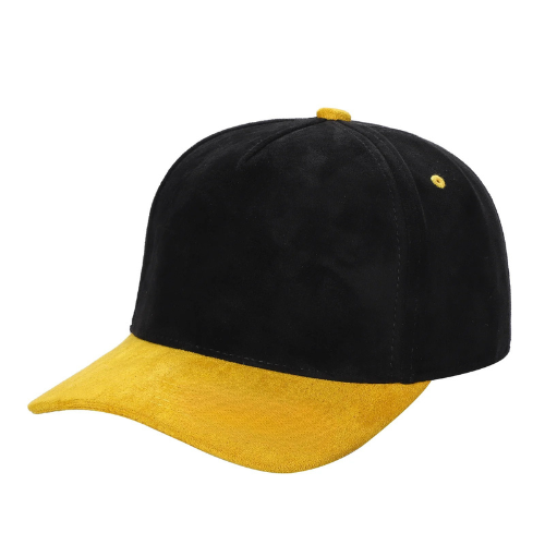 5panel Whole Suede Fabric Snapback Blank Hats 5suede - RED/BLK - Burzip Wholesale