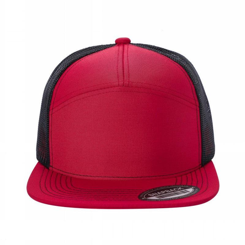 7panel Flatbill Trucker Mesh Snapback Blank Hats 7ftm - NAVY - Burzip Wholesale