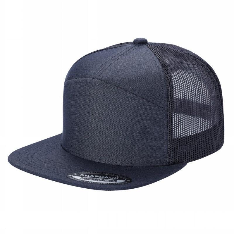 7panel Flatbill Trucker Mesh Snapback Blank Hats 7ftm - selected color - Burzip Wholesale