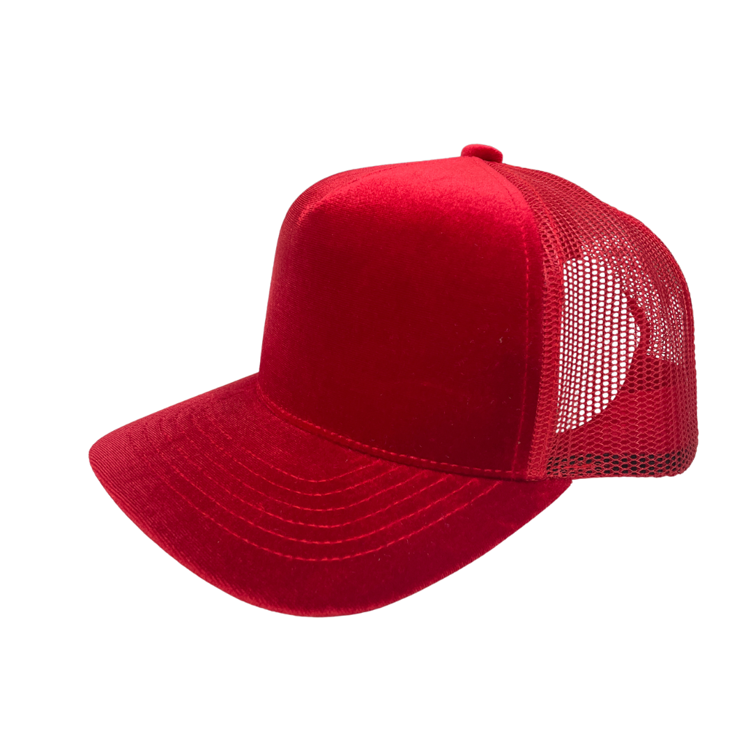 5panel Velvet W/mesh Back 5panel Cap Vvwy - selected color - Burzip Wholesale