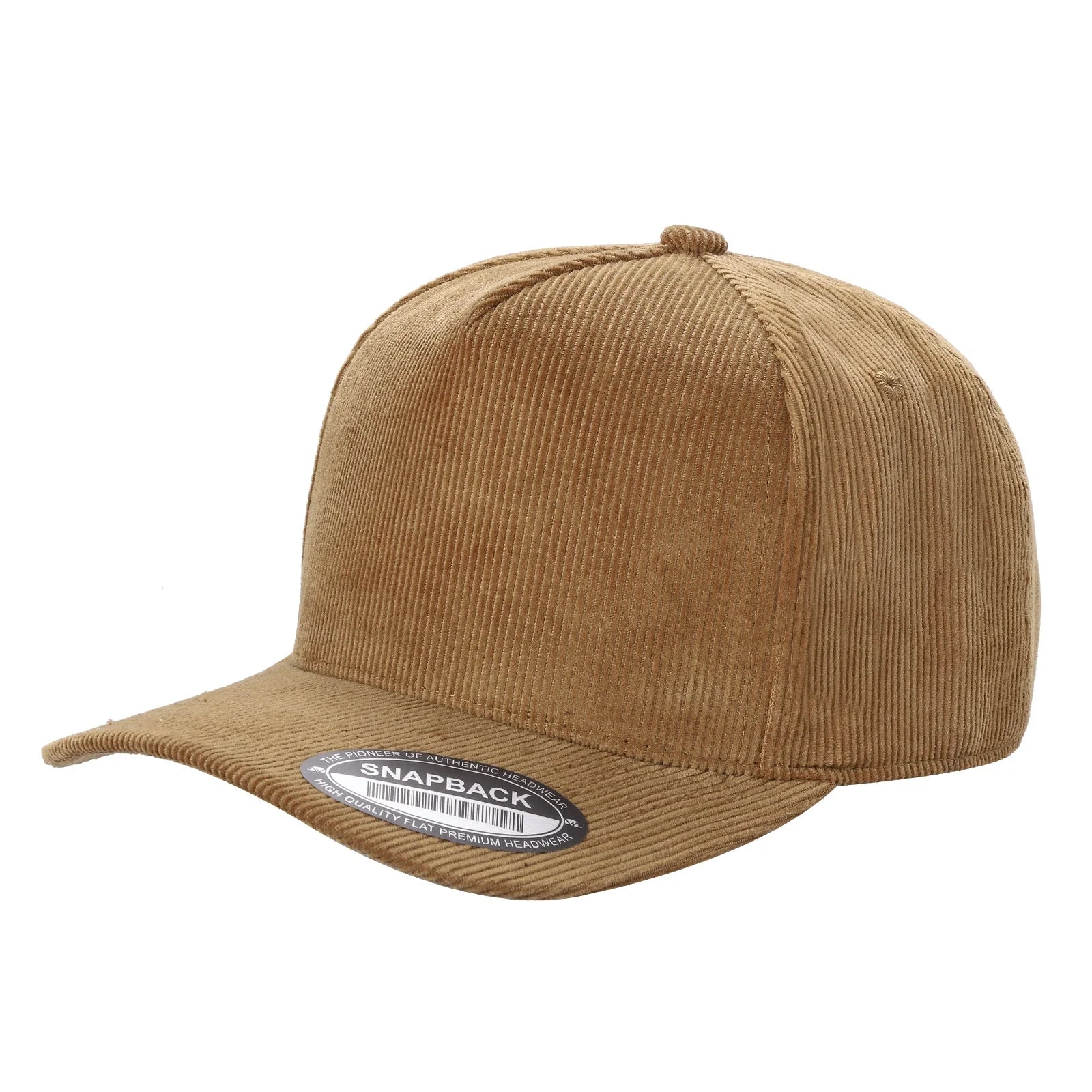5panel Corduroy Fabric Solid Color Snapback Blank Caps 5fc - CAMEL - Burzip Wholesale
