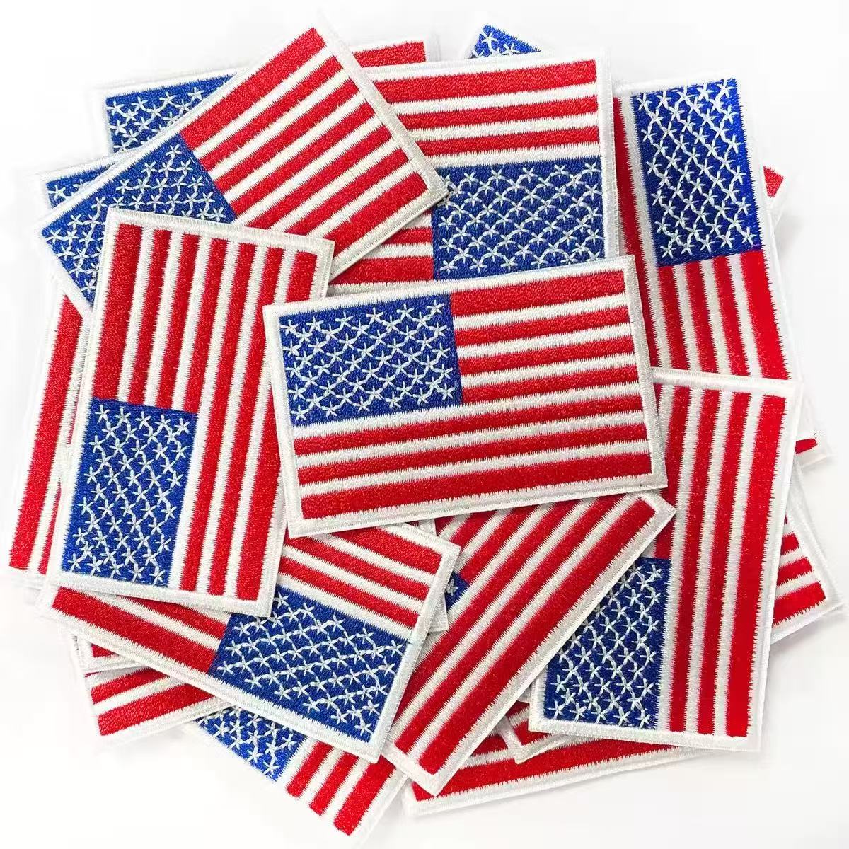 US FLAG PATCH-30PCS/PACK - WHITE FRAME - Burzip Wholesale