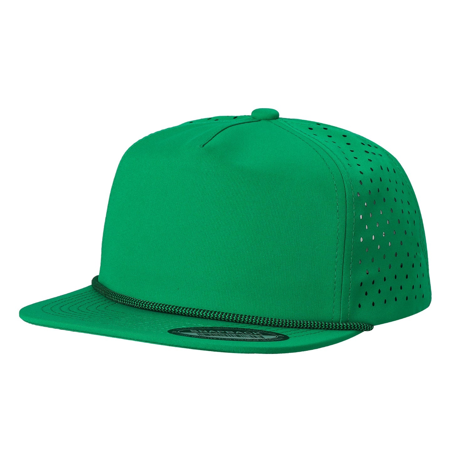 5panel Unstructured Crown W/ Laser Back W/ Rope Flatbill Water Proof Fabric 5wpr - selected color - Burzip Wholesale