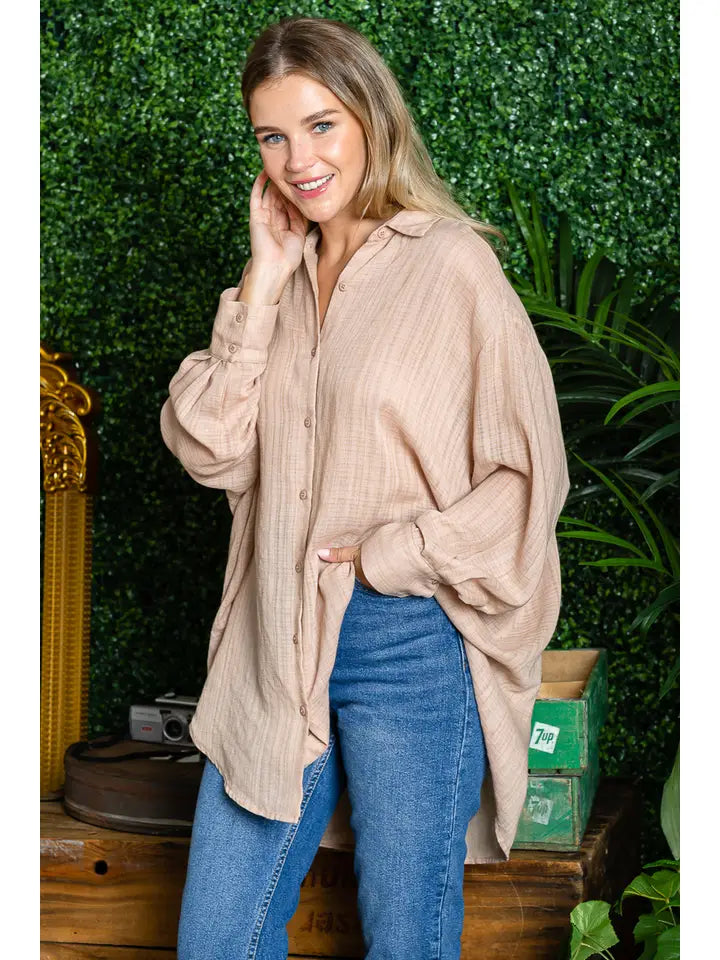 ST0105 PK3 Washed Oversized Button Up Shirts | Burzip Inc #ST0105-PK3