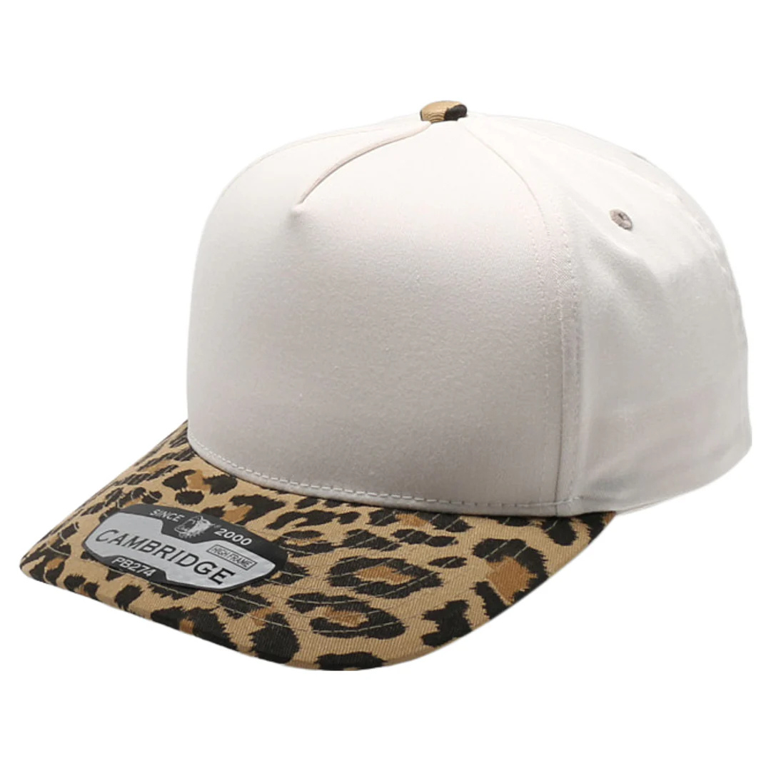 Leopard Bill Structured Snapback Cap #pb274l