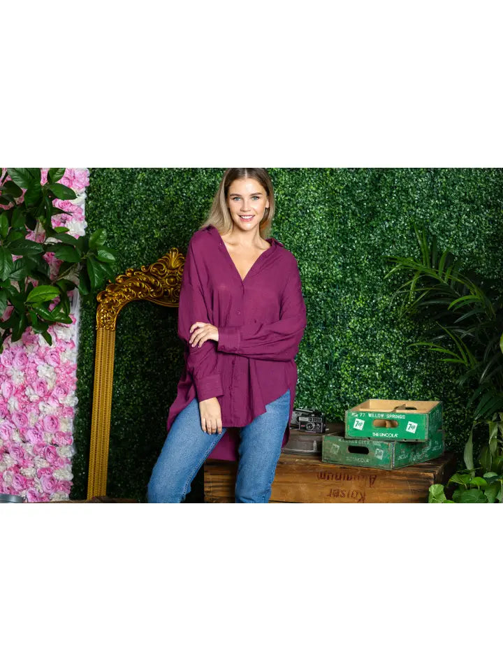 ST0105 PK3 Washed Oversized Button Up Shirts | Burzip Inc #ST0105-PK3