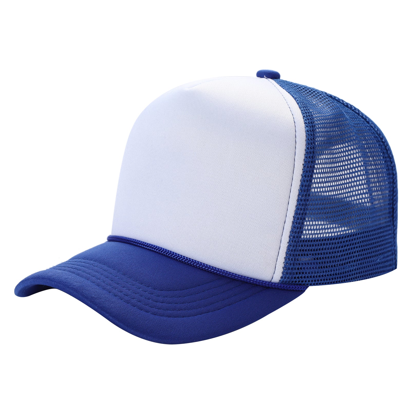 Sponge Foam Trucker Mesh for Kids 5panel Adult Unisex Stm - WHT/ROYAL - Burzip Wholesale