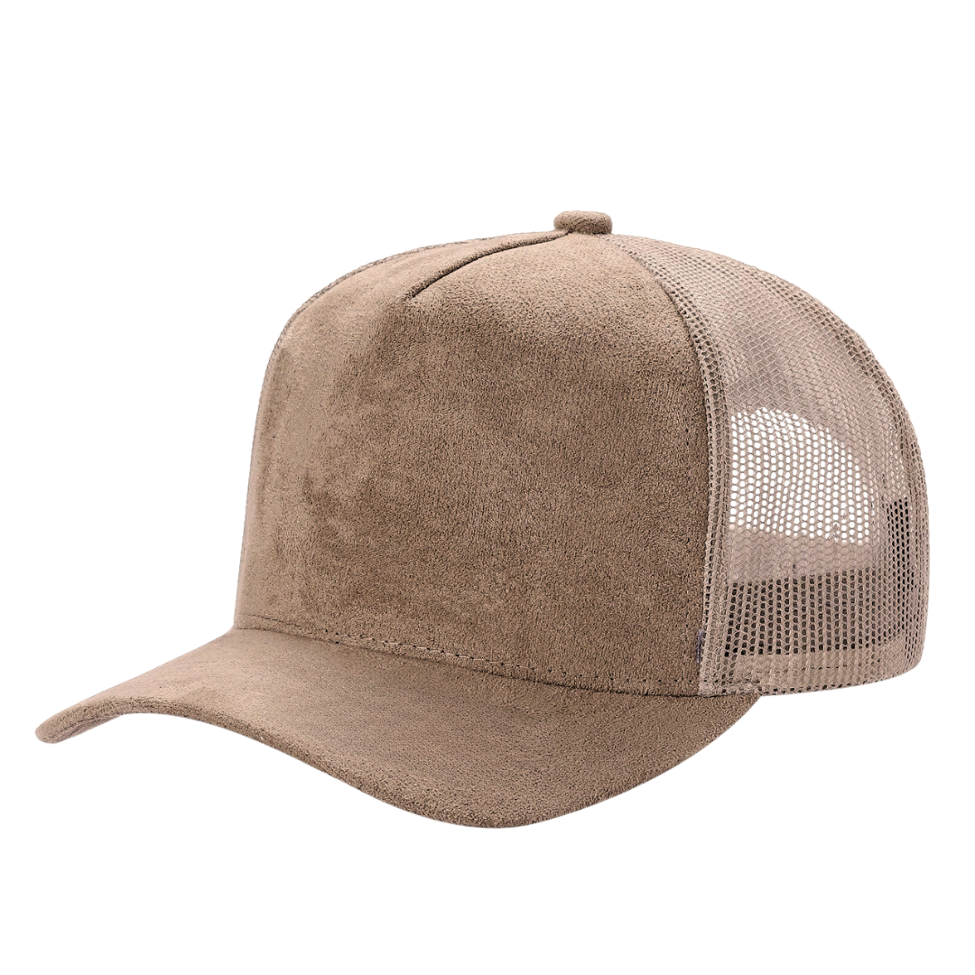 5Panel Suede Front Mesh Back Trucker Cap for Burning Art sum 520 - selected color - Burzip Wholesale