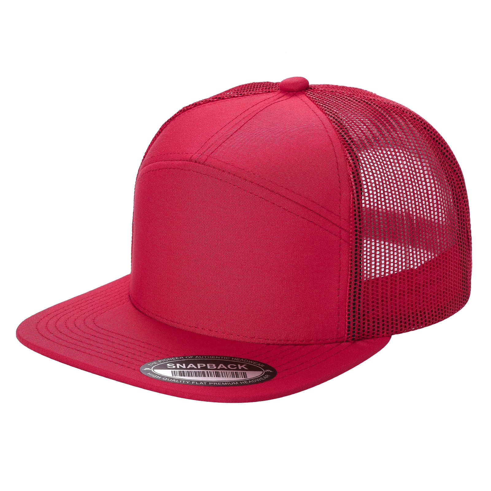 7panel Flatbill Trucker Mesh Snapback Blank Hats 7ftm - selected color - Burzip Wholesale