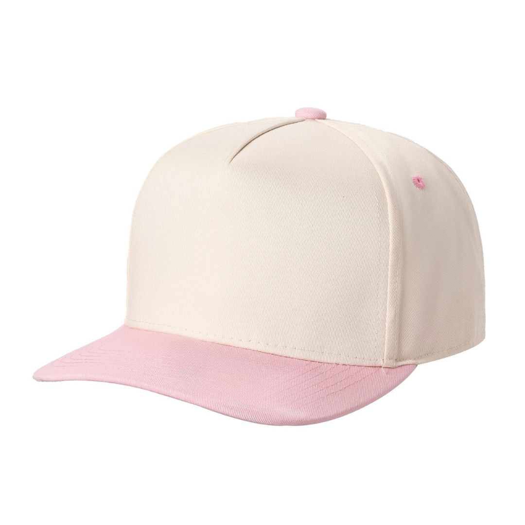 5panel Twill Fabric 5tone with Cream Crown 2tone Blank Caps Tctan - TAN/ROYAL - Burzip Wholesale