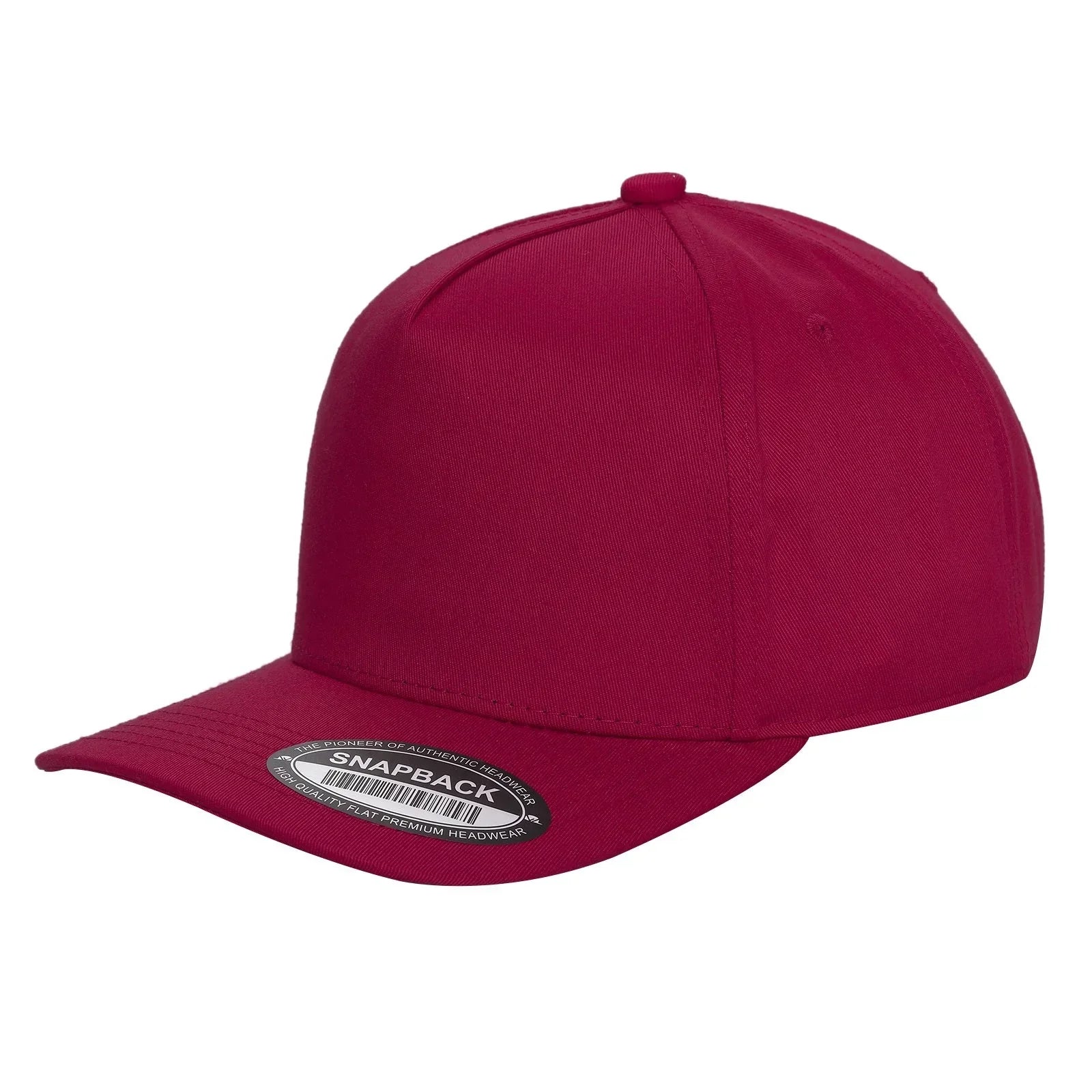 5panel Twill Snapback 100% Cotton - BLK/RED - Burzip Wholesale