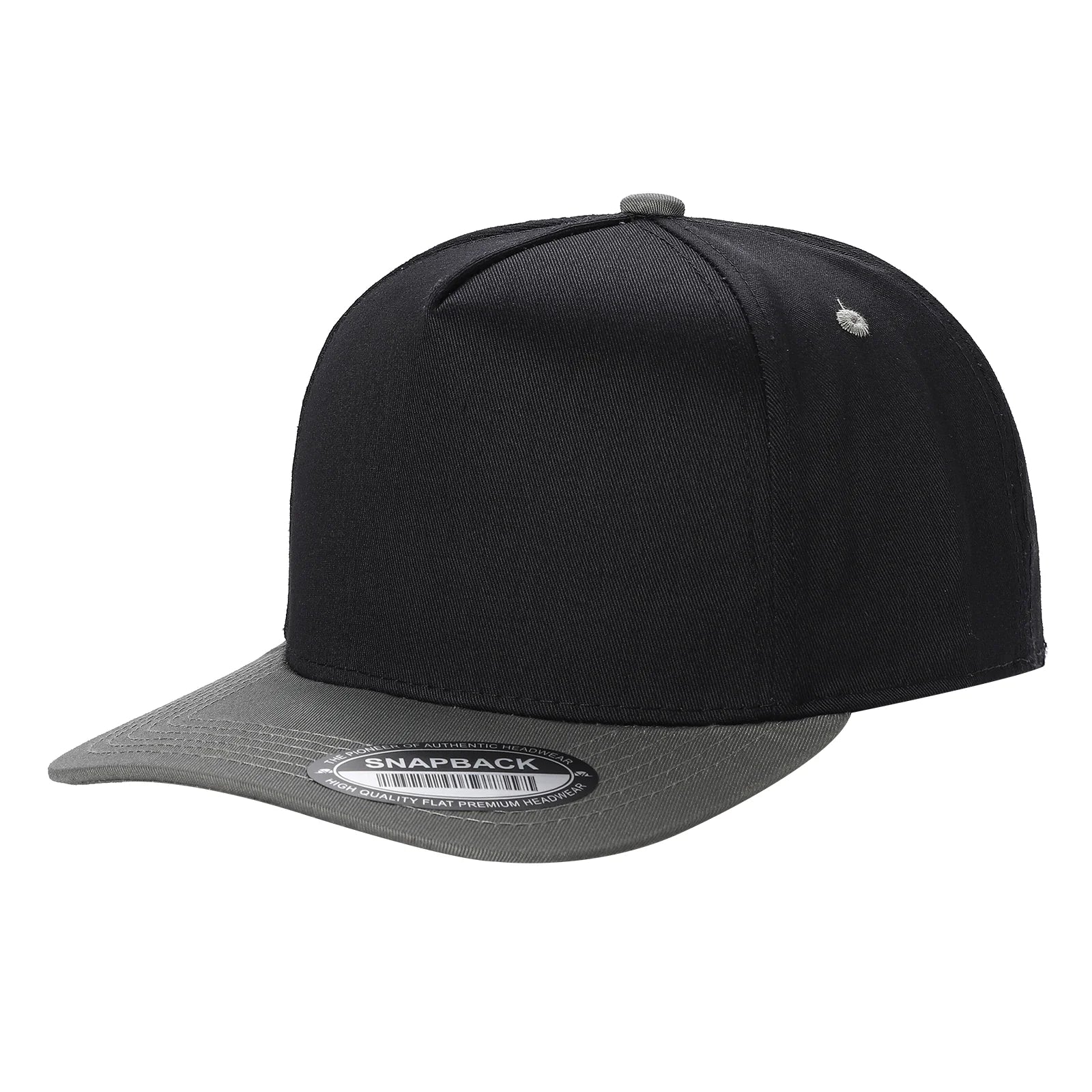 TCBLK-5 Panel Black Color Snapback Baseball Cap - selected color - Burzip Wholesale