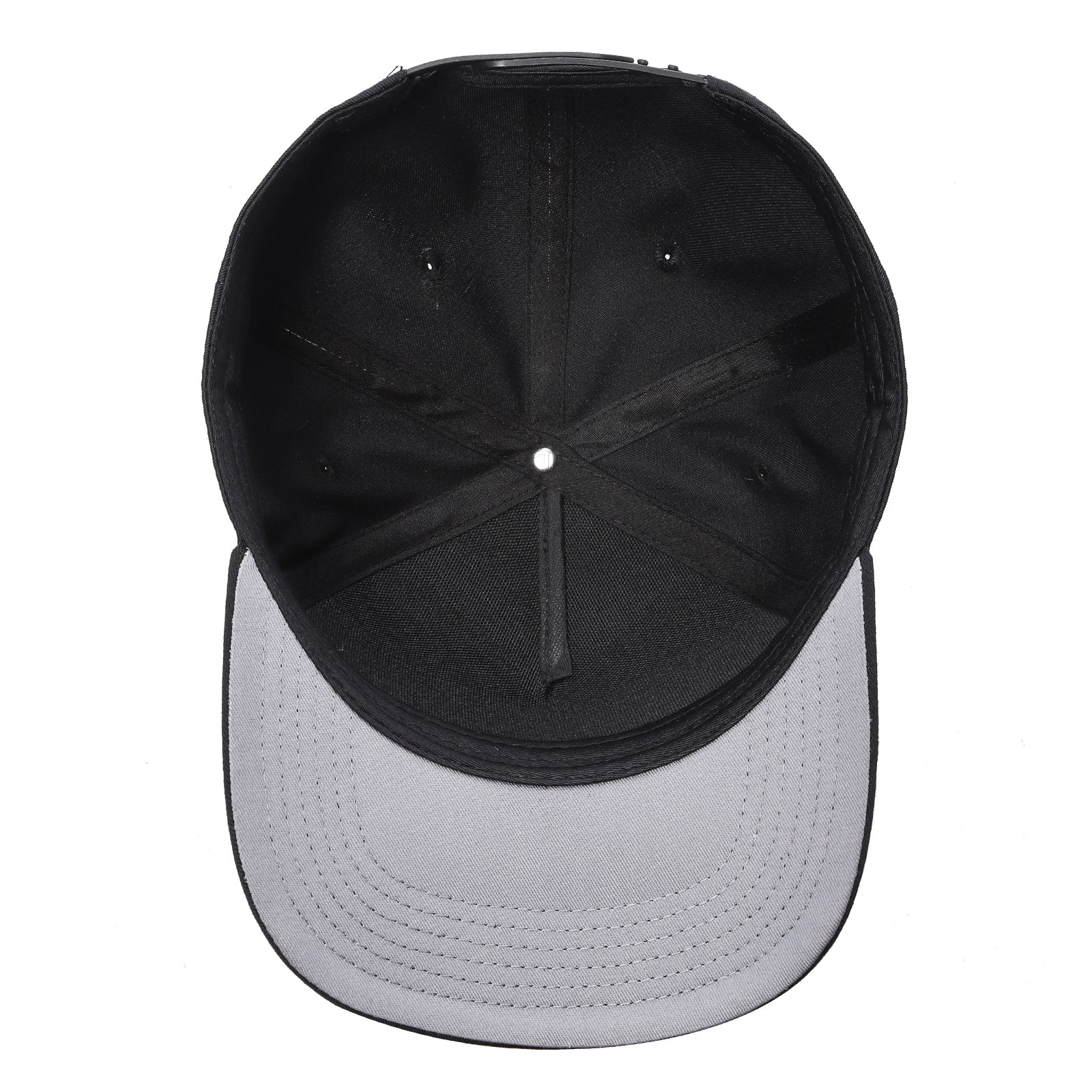 TCBLK-5 Panel Black Color Snapback Baseball Cap - BLACK / KHAKI - Burzip Wholesale