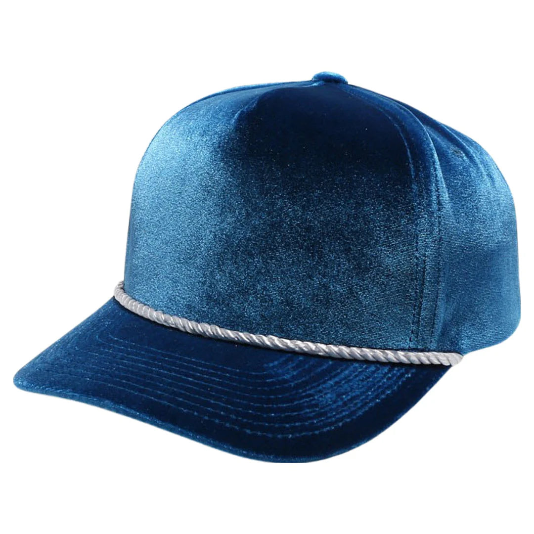 5panel Velvet W/rope Snapback Cap Pbvv - selected color - Burzip Wholesale