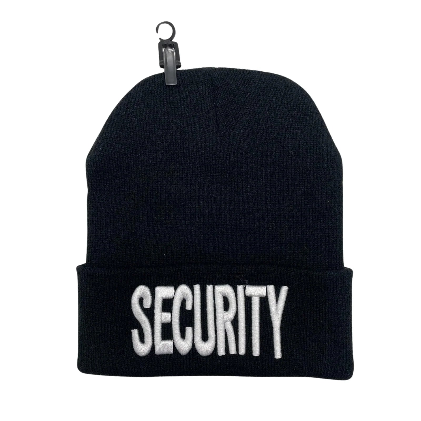 LONG BEANIE W/EMBROIDERY (SECURITY) - WHITE EMBROIDERY - Burzip Wholesale