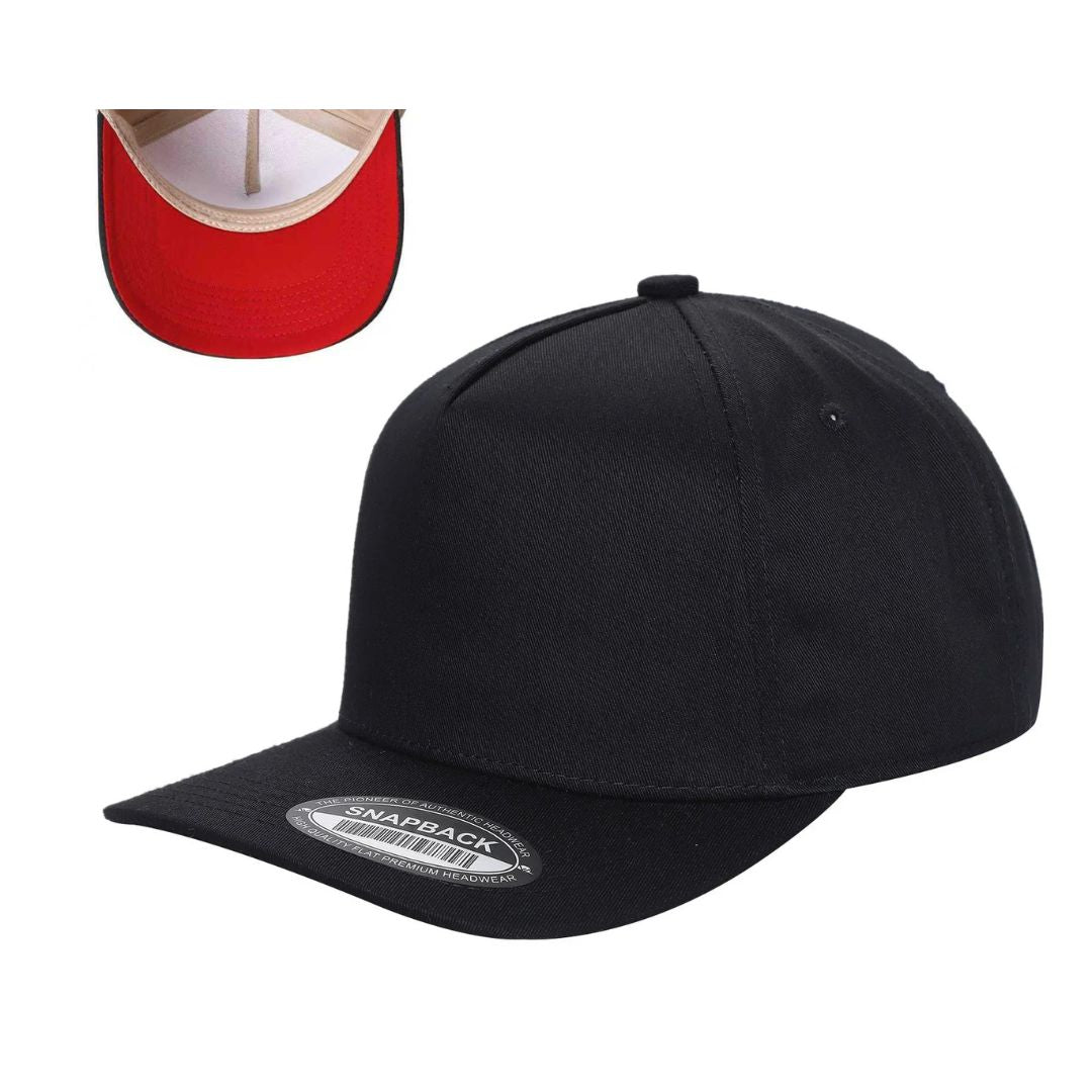 5panel Twill Snapback 100% Cotton - selected color - Burzip Wholesale