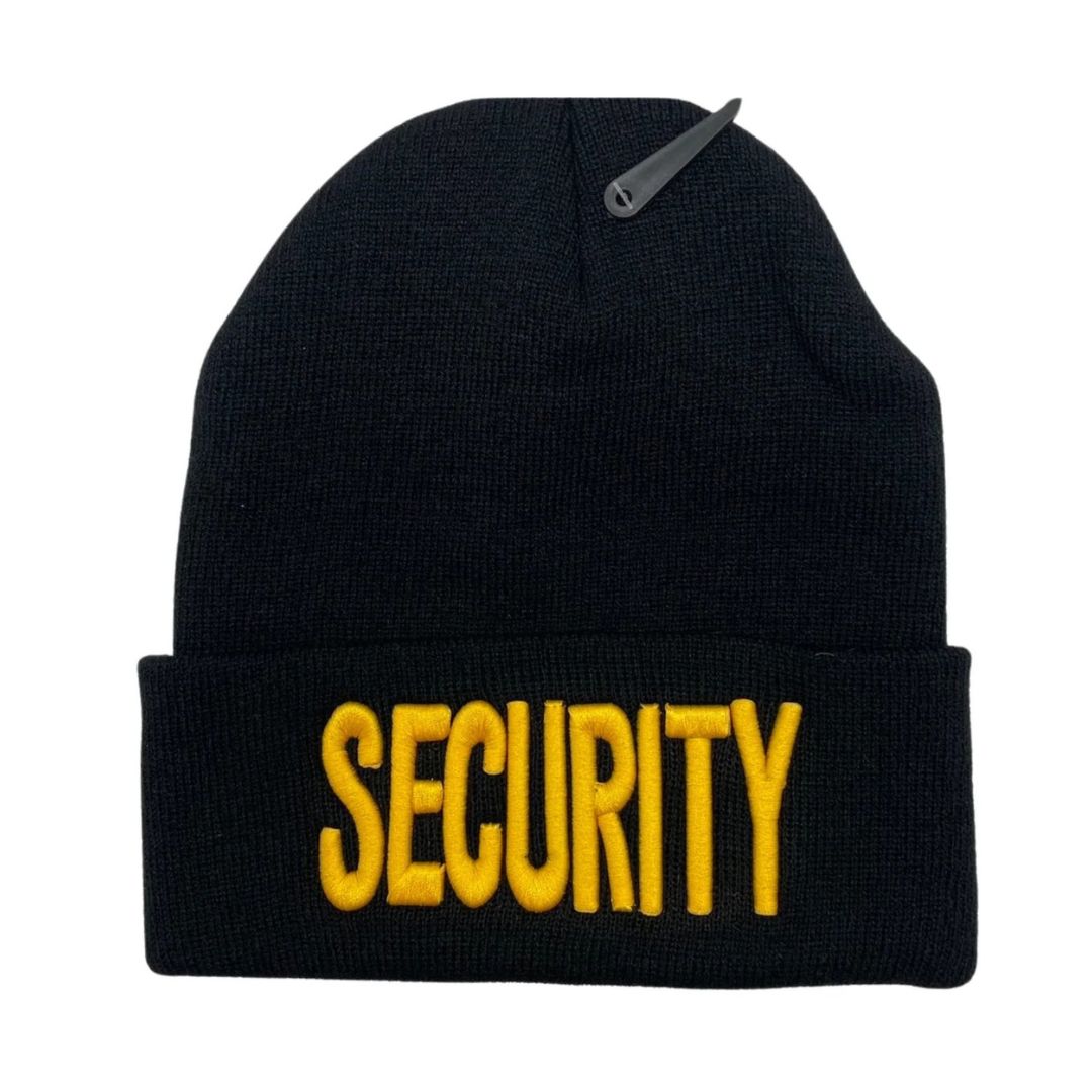 LONG BEANIE W/EMBROIDERY (SECURITY) - GOLD EMBROIDERY - Burzip Wholesale