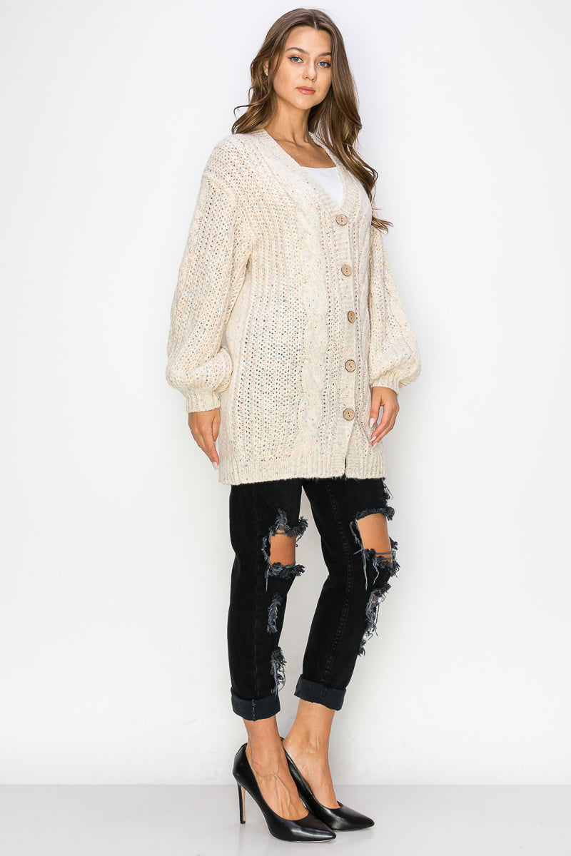WC0012-CHUNKY SWEATER CARDIGAN - selected color - Burzip Wholesale