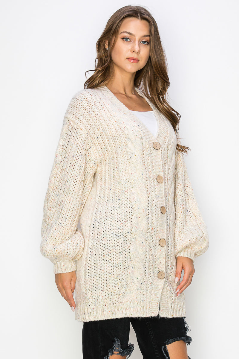 WC0012-CHUNKY SWEATER CARDIGAN - selected color - Burzip Wholesale