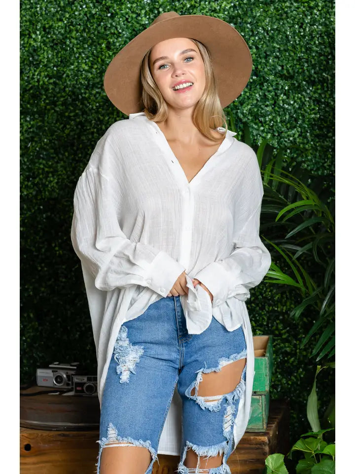 ST0105 PK3 Washed Oversized Button Up Shirts | Burzip Inc #ST0105-PK3