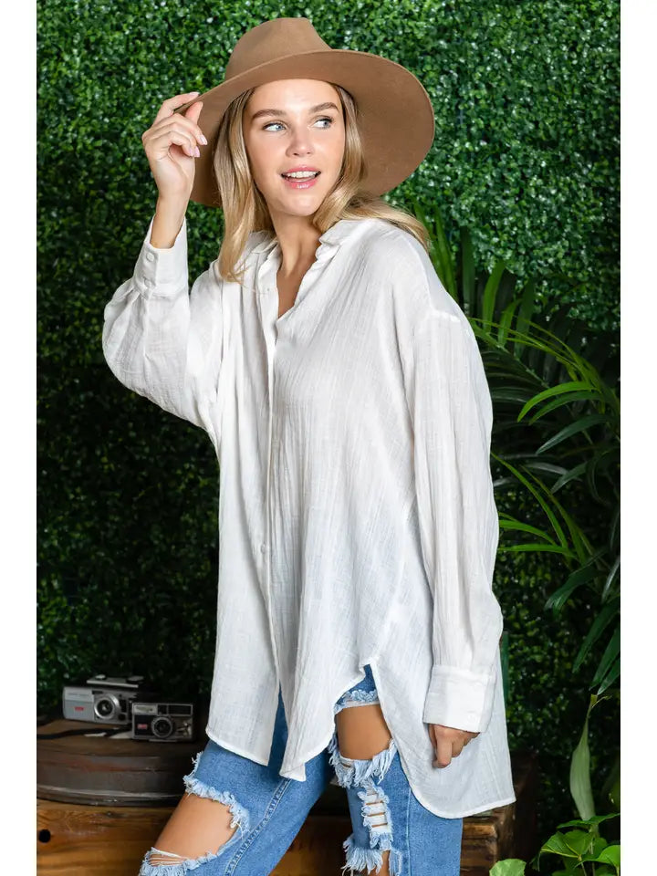 ST0105 PK3 Washed Oversized Button Up Shirts | Burzip Inc #ST0105-PK3