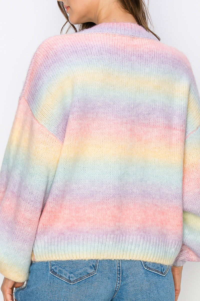 WT0008 Rainbow Sweater Top - selected color - Burzip Wholesale
