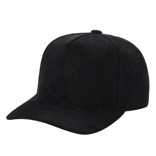 5panel Whole Suede Fabric Snapback Blank Hats 5suede - BLACK - Burzip Wholesale